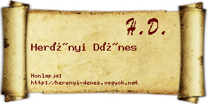 Herényi Dénes névjegykártya