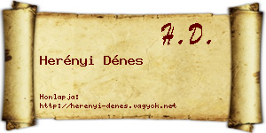 Herényi Dénes névjegykártya